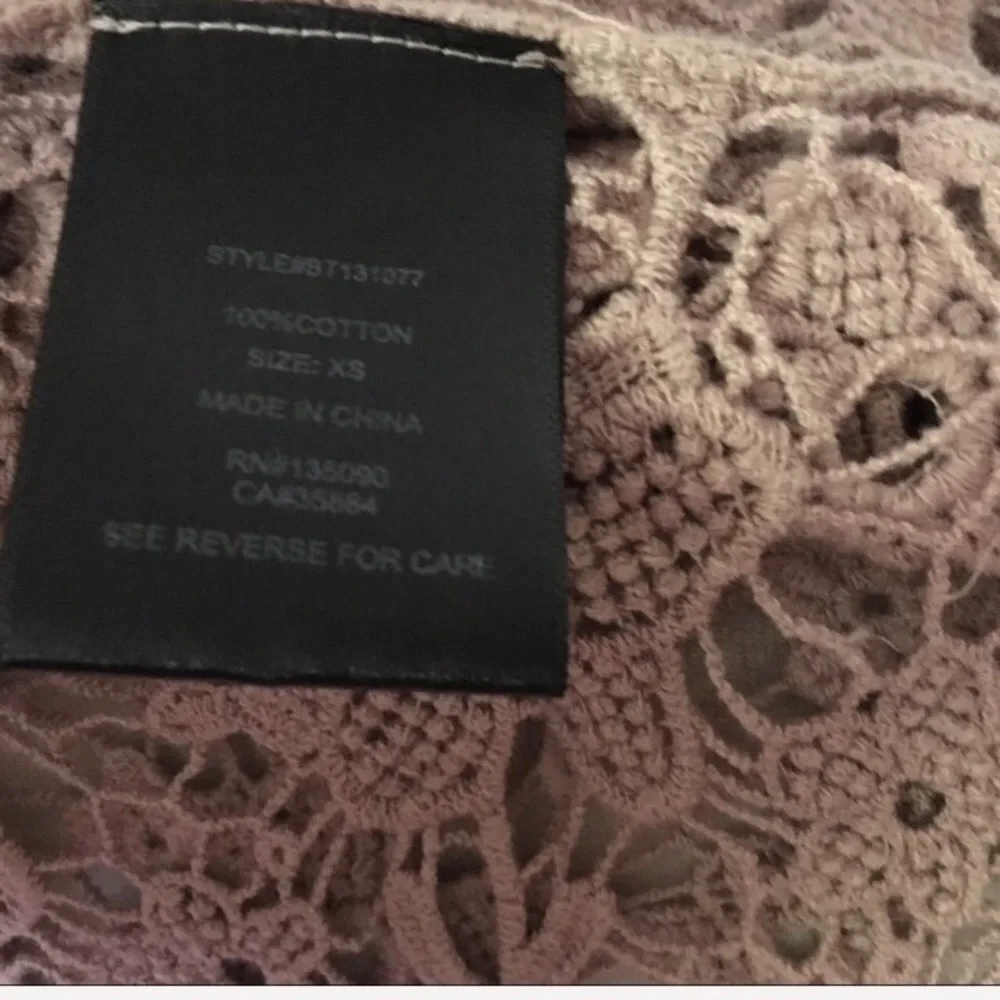 Others Follow Dusty Rose Tan Crochet Top Size XS